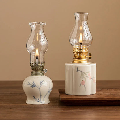 Lunara Flammenlicht | Keramik Öllampe mit regulierbarer Flamme