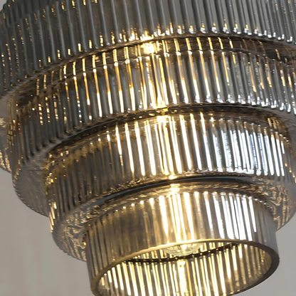 Suspension Ormévia | Douille E27 Verre & Laiton Poli | Câble Réglable Style Rétro Chic