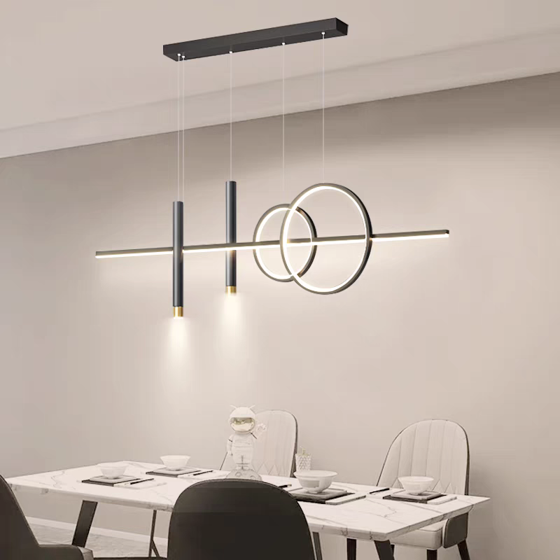 Suspension Aventris | Triple Anneaux LED Dimmable 3 Modes | Aluminium Architectural
