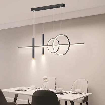 Suspension Aventris | Triple Anneaux LED Dimmable 3 Modes | Aluminium Architectural