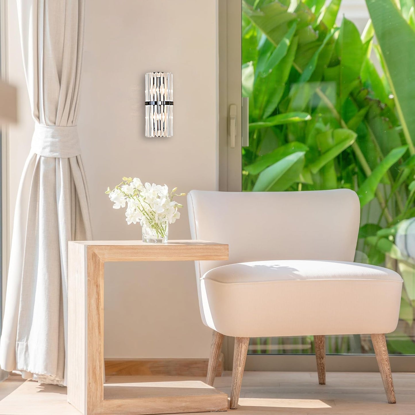 Applique Murale Élyndor | G9/E14 9W 3000K | Acier Inox & Cristal Luxe