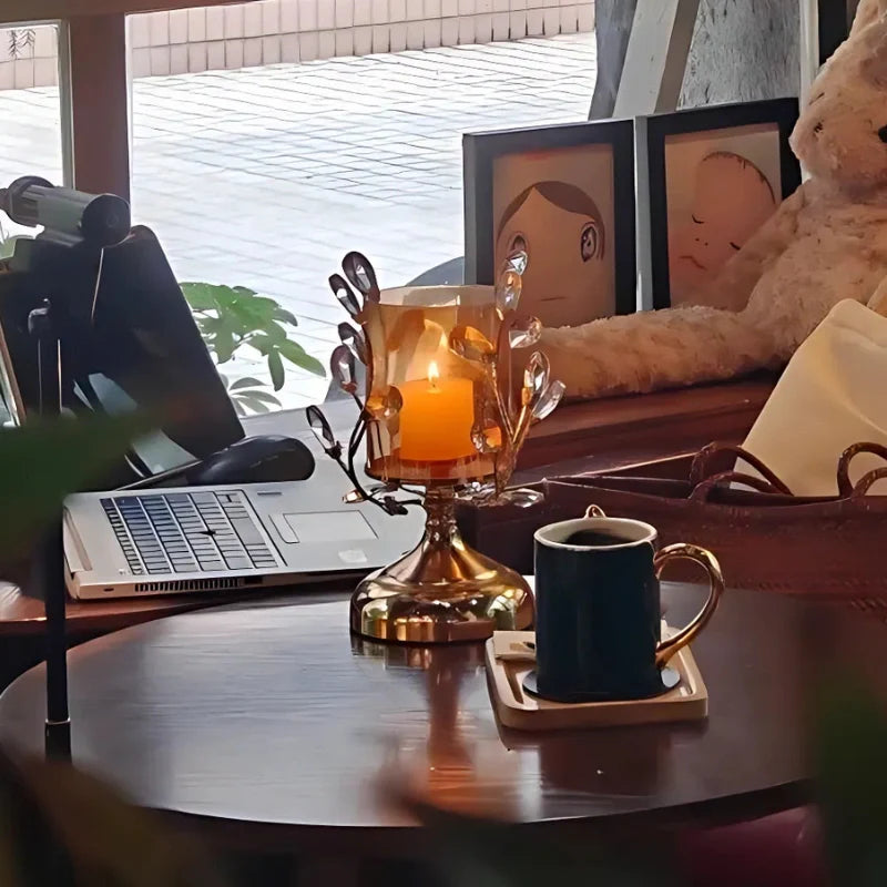 Auralyn Kerzenhalter | Kristallglas Deko Kerzenständer Vintage