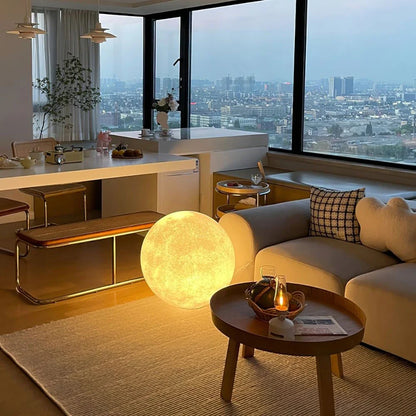 LunaGlow Gartenleuchte | Solar LED Mondlampe mit Farbwechsel & USB Ladefunktion