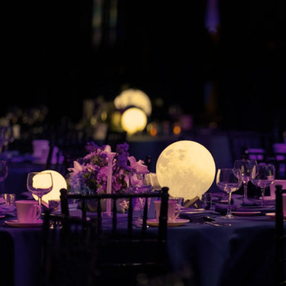 LunaGlow Gartenleuchte | Solar LED Mondlampe mit Farbwechsel & USB Ladefunktion