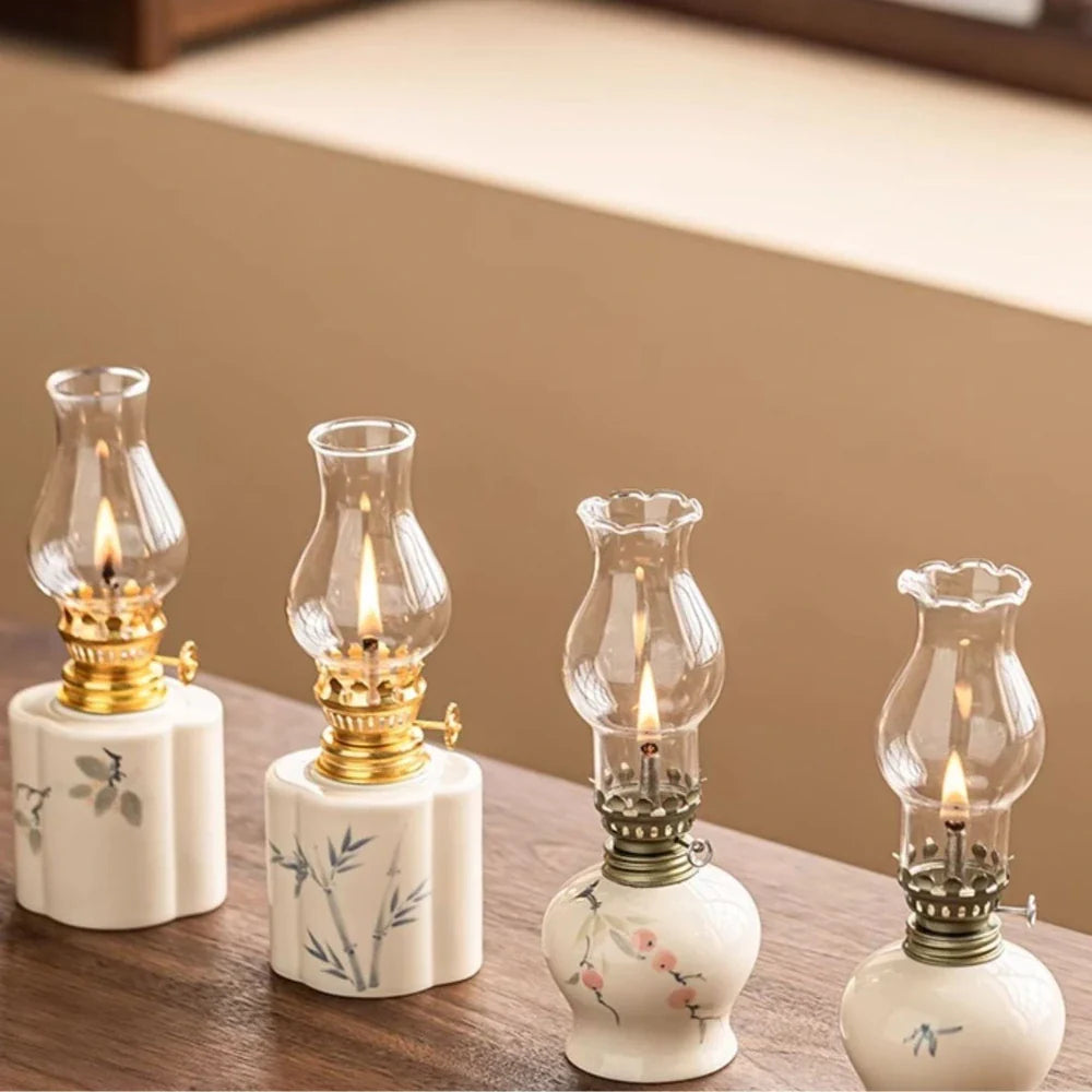 Lunara Flammenlicht | Keramik Öllampe mit regulierbarer Flamme