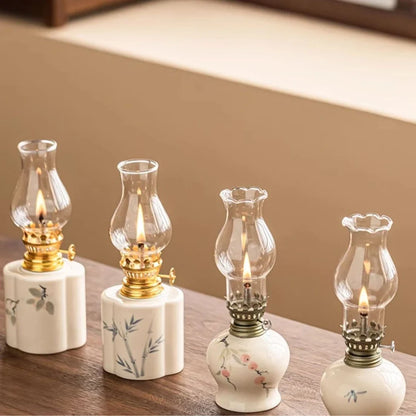 Lunara Flammenlicht | Keramik Öllampe mit regulierbarer Flamme