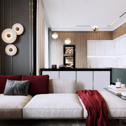 Applique Murale Solméra | Douille G9 Albâtre Véritable | Disque Minimaliste