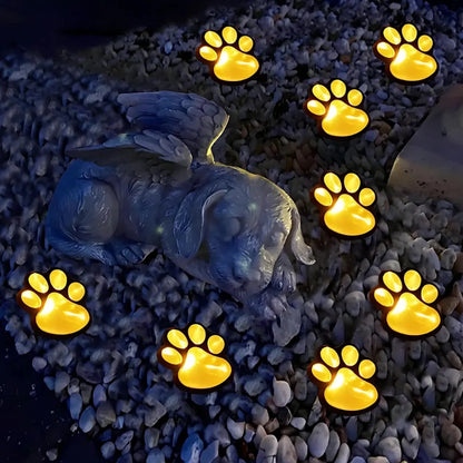 LumiPaw Solarlicht | LED Gartenleuchte mit Pfotenmotiv warmweiß