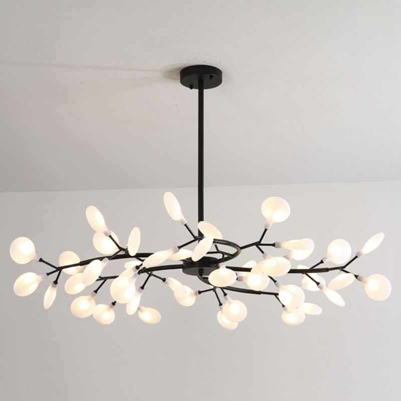 Lustre Sylvarion | 30/45/54×G4 LED Lumière Chaude | Branches Métal & Globes Verre Noir/Or