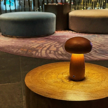 Sylvara Tischlampe | Handgemachte Holz Lampe dimmbar & kabellos