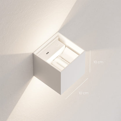 Applique Murale Kyroven | LED 6W 2700K Dimmable | IP54 Filaire / Batterie à Volets 4 Directions