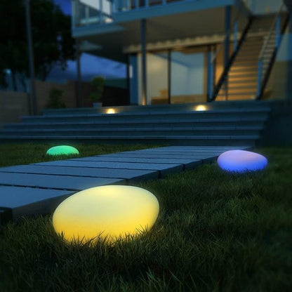 LumaStone Gartenleuchte | LED Solar Kugellampe mit Farbwechsel