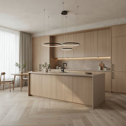 Suspension Auralith | Triple Anneaux Ø40/55/70 + LED 70W Dimmable | Télécommande 2700K–5700K