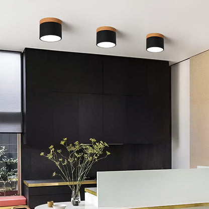 Plafonnier Elyraze | LED Intégrée | Fer, Bois Massif & PVC Scandinave