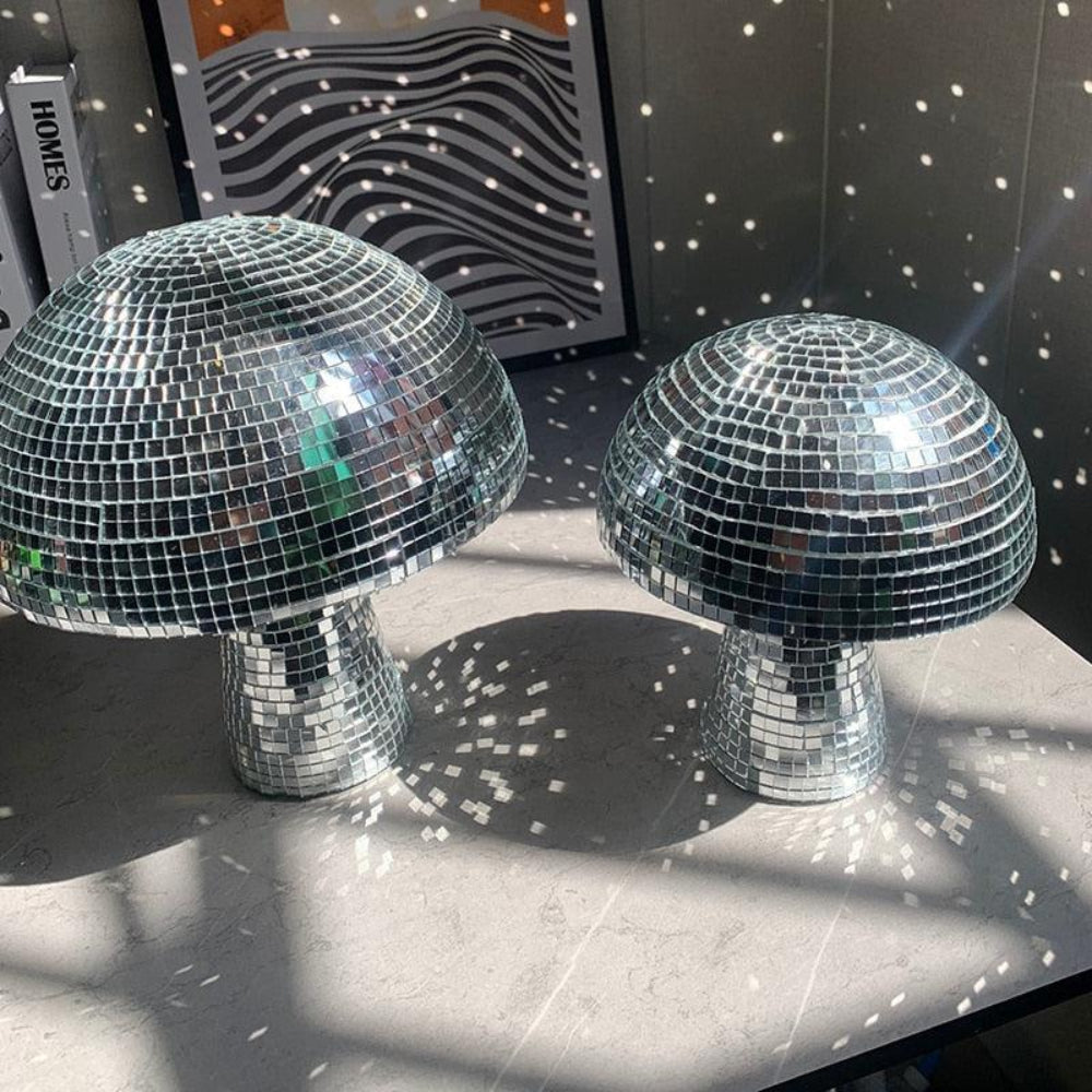 Miralune Tischlampe | Retro-Disco-Pilzlampe im Spiegelmosaik-Design