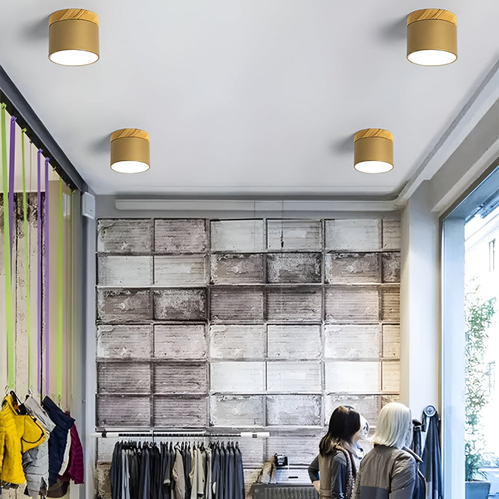 Plafonnier Elyraze | LED Intégrée | Fer, Bois Massif & PVC Scandinave