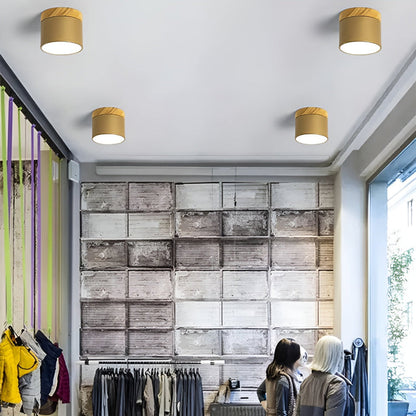 Plafonnier Elyraze | LED Intégrée | Fer, Bois Massif & PVC Scandinave