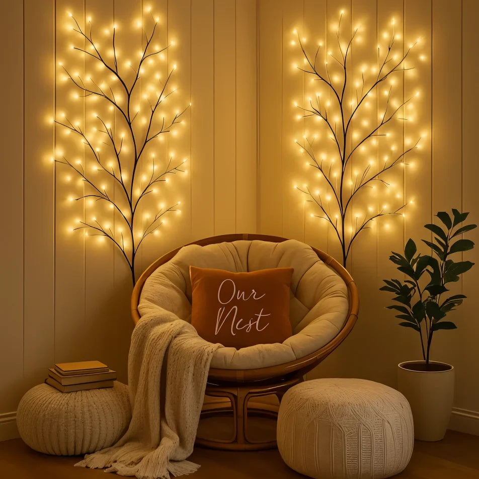 Sylvéra Lichterranke | LED-Weidenranke mit Fernbedienung