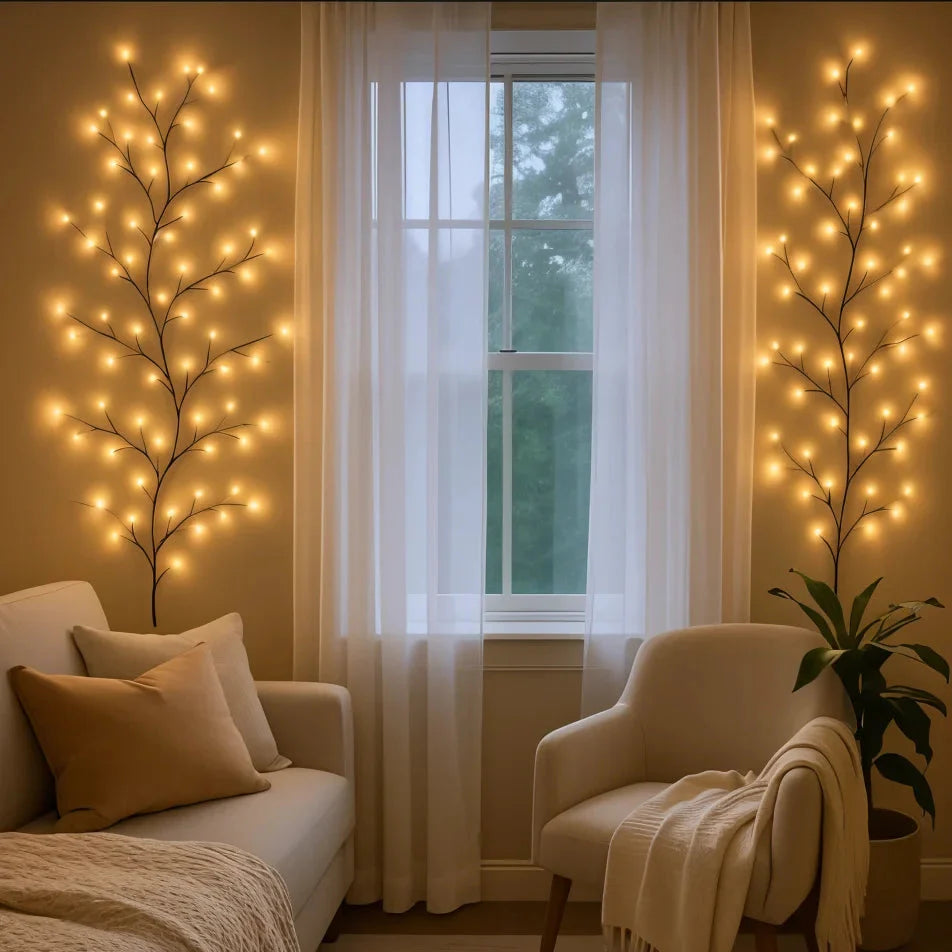 Sylvéra Lichterranke | LED-Weidenranke mit Fernbedienung