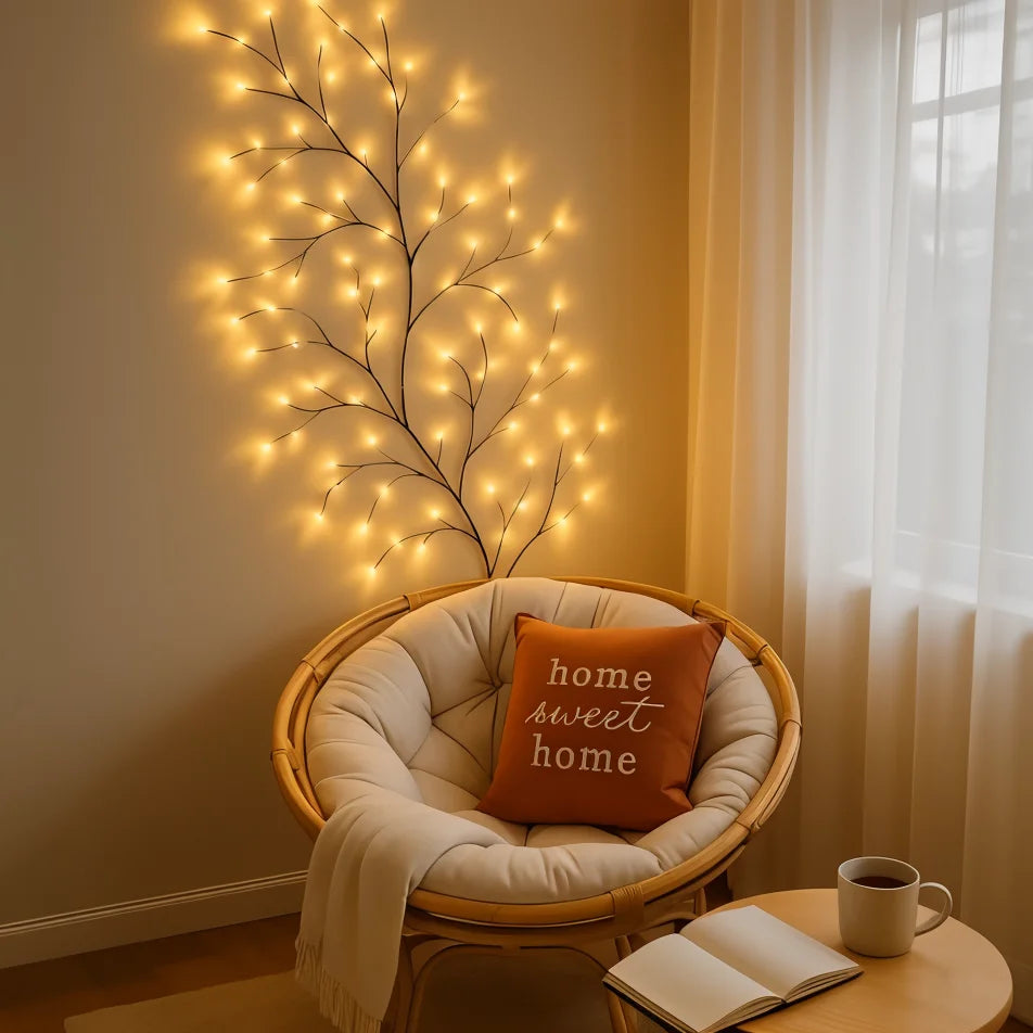 Sylvéra Lichterranke | LED-Weidenranke mit Fernbedienung