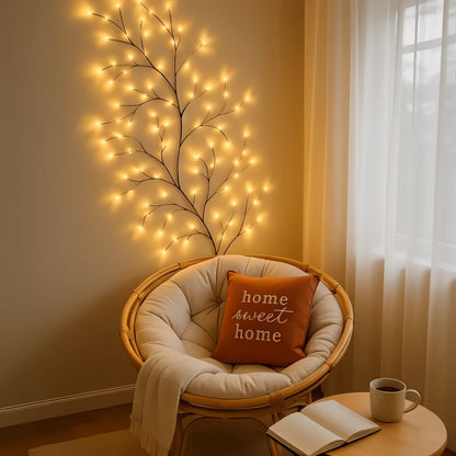 Sylvéra Lichterranke | LED-Weidenranke mit Fernbedienung