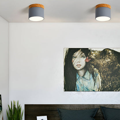 Plafonnier Elyraze | LED Intégrée | Fer, Bois Massif & PVC Scandinave