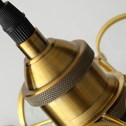 Suspension Roséline | E27 5W Incluse Câble 150 cm | Verre Floral & Laiton Nordique