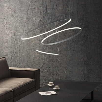 Suspension Auralynx | Triple Anneaux Ø40/60/80 Dimmable Mémoire | LED 50 000+ h Télécommande