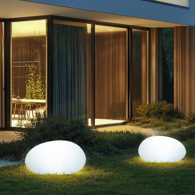 LumaStone Gartenleuchte | LED Solar Kugellampe mit Farbwechsel