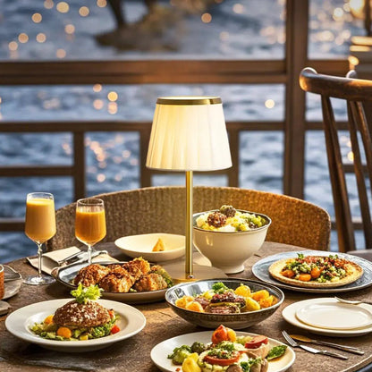 Eclavéa Tischleuchte | Dimmbares LED Licht mit Stoffschirm & USB-C