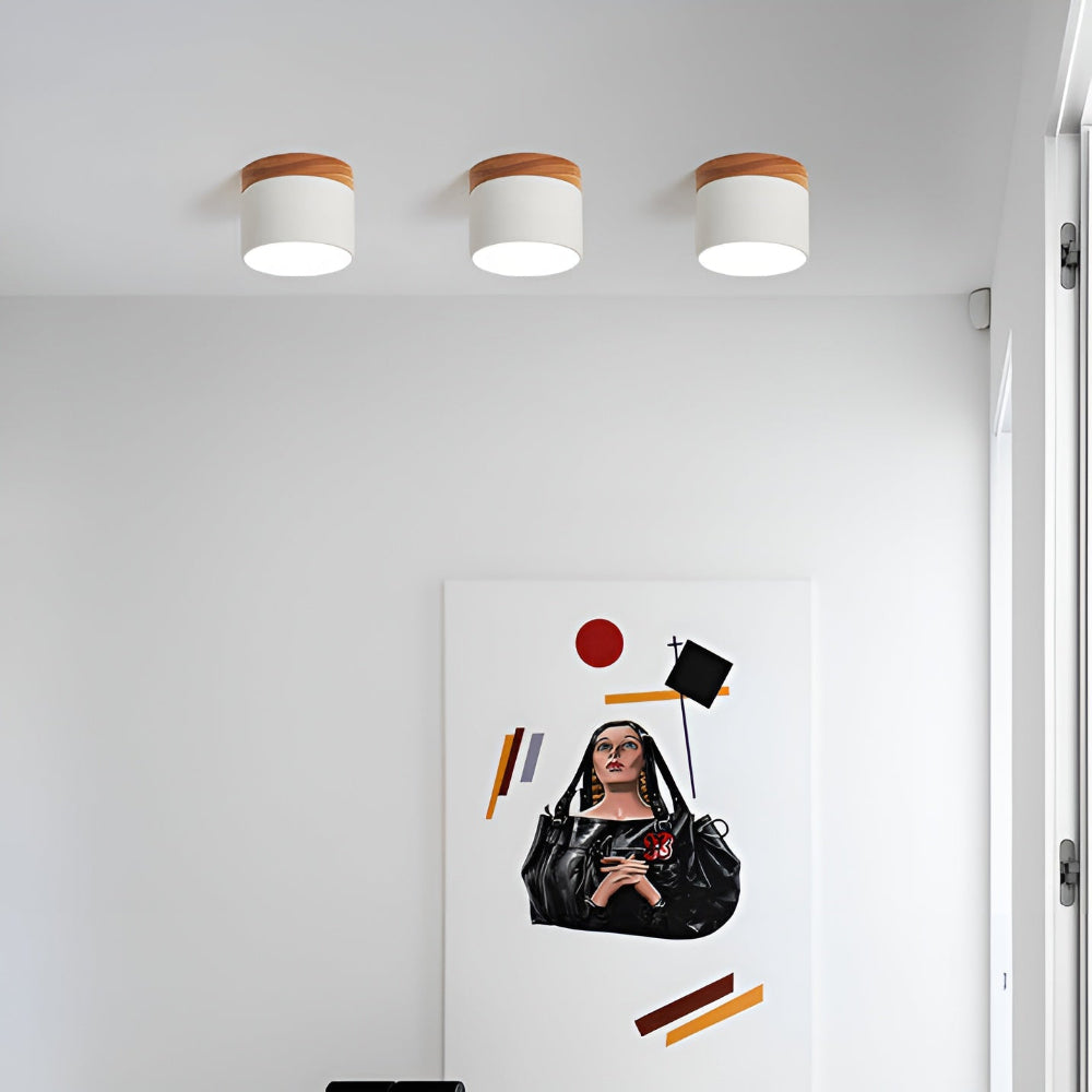 Plafonnier Elyraze | LED Intégrée | Fer, Bois Massif & PVC Scandinave