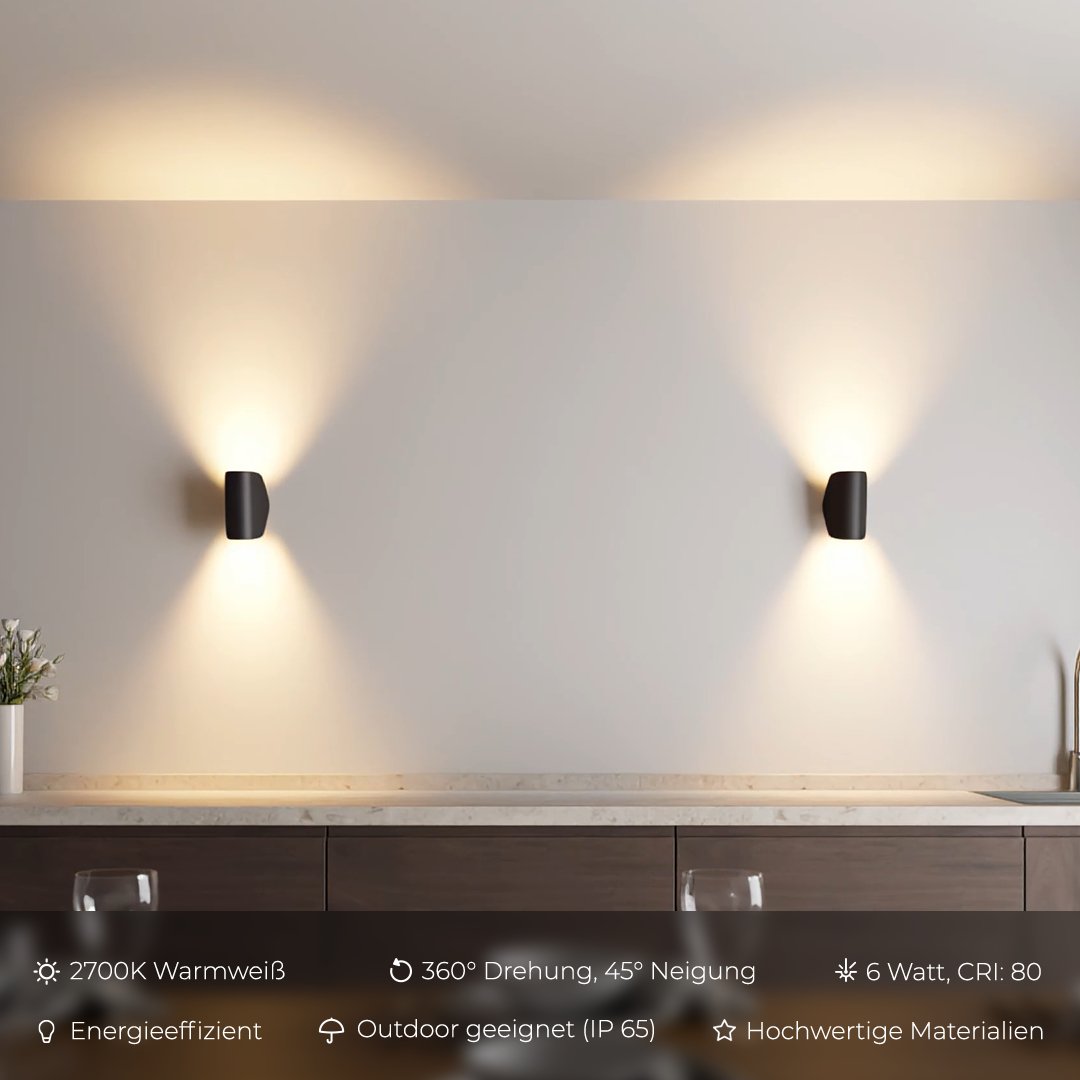 Applique Murale Selyra | LED 6W 2700K IP65 | Aluminium Minimaliste