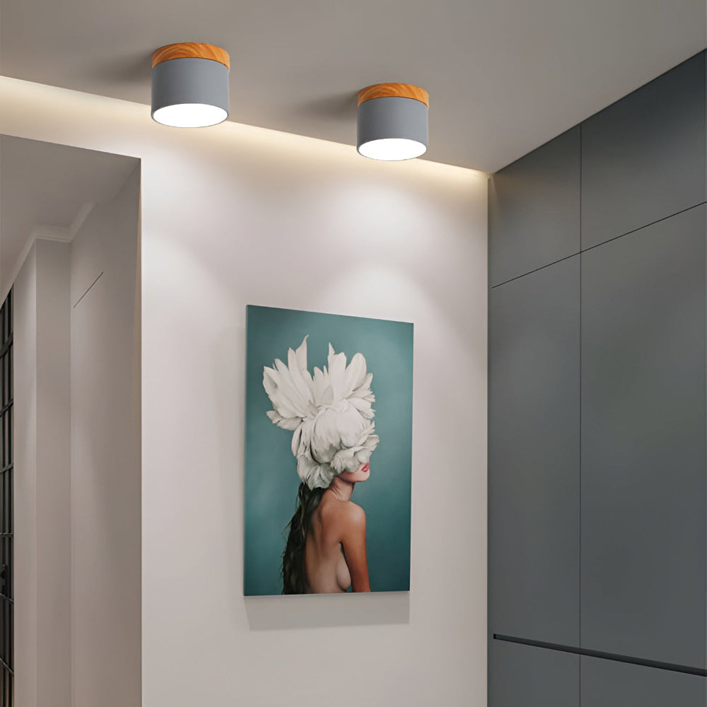 Plafonnier Elyraze | LED Intégrée | Fer, Bois Massif & PVC Scandinave