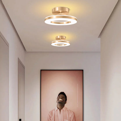 Plafonnier Olyssia | LED 12W/19W 3000K–6000K Dimmable | Finition Dorée