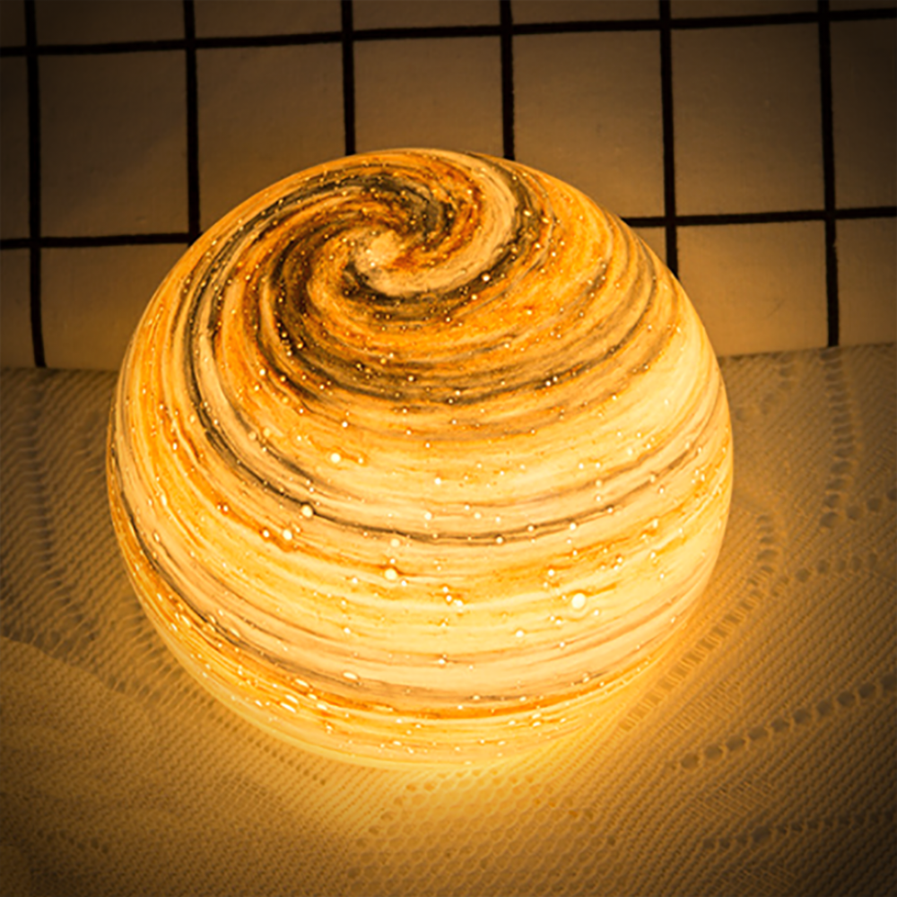 Lampe de Table Nyxora | LED 16 Couleurs USB | Sphère Lune en Verre