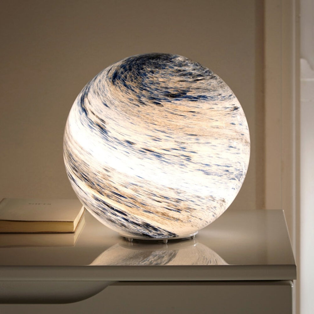 Lampe de Table Nyxora | LED 16 Couleurs USB | Sphère Lune en Verre