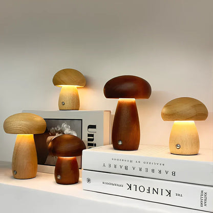 Sylvara Tischlampe | Handgemachte Holz Lampe dimmbar & kabellos