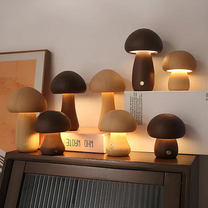 Sylvara Tischlampe | Handgemachte Holz Lampe dimmbar & kabellos