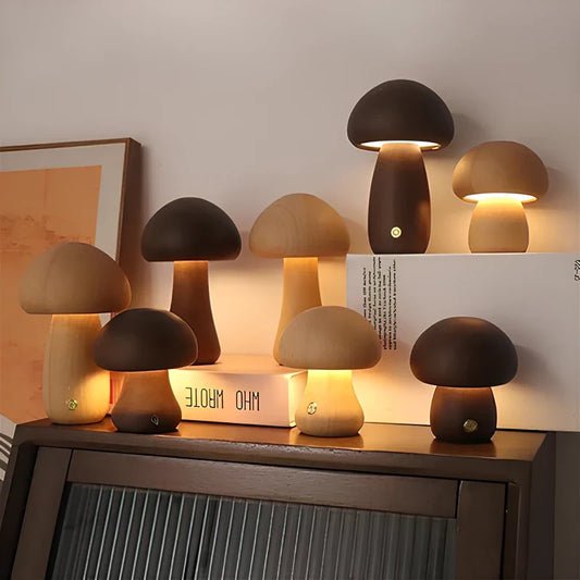 Sylvara Tischlampe | Handgemachte Holz Lampe dimmbar & kabellos