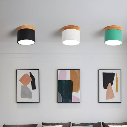 Plafonnier Elyraze | LED Intégrée | Fer, Bois Massif & PVC Scandinave