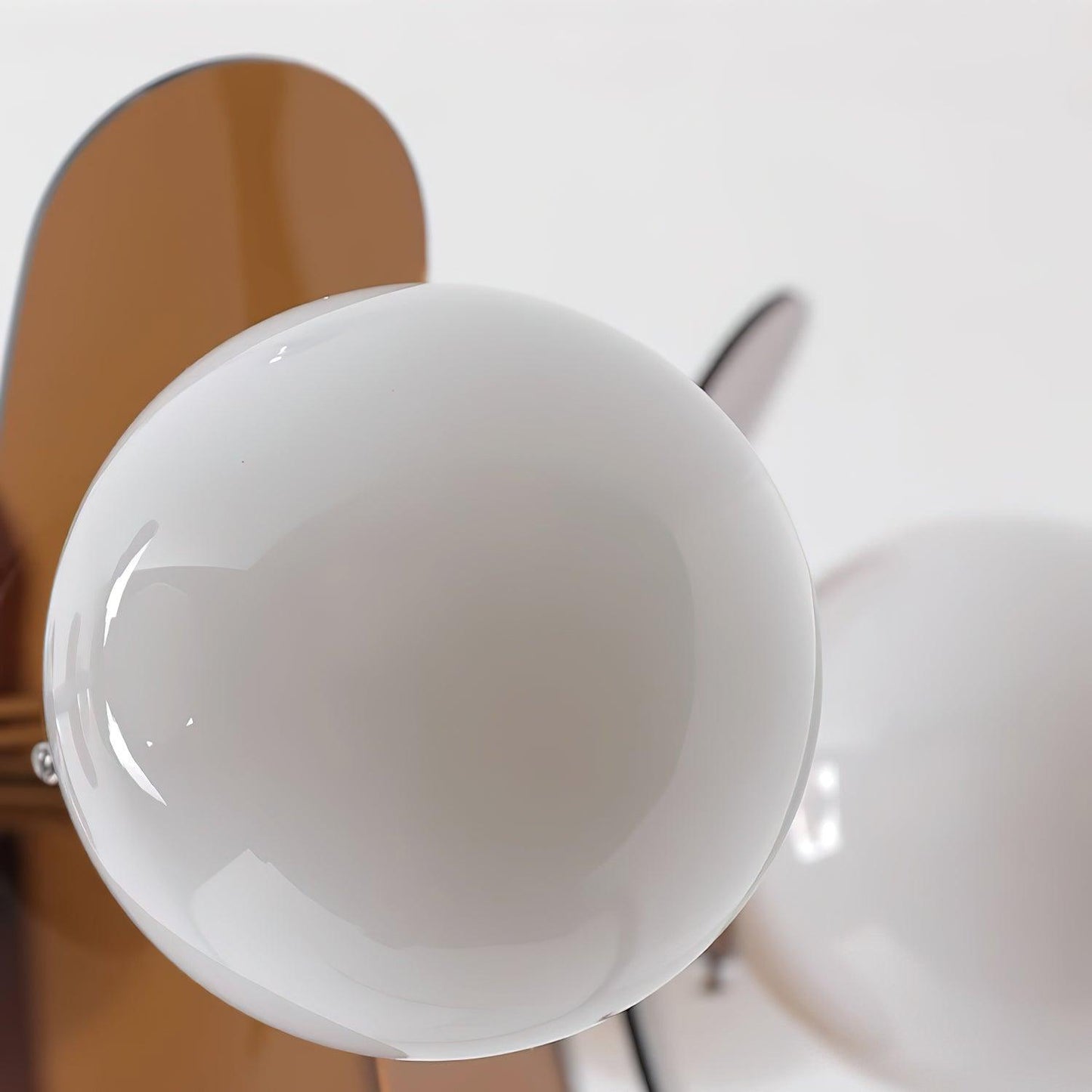 Suspension Oranvéra | Douille E26/E27 IP20 | Fleur Verre & Métal Chrome Brun/Orange