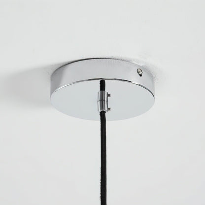 Suspension Oranvéra | Douille E26/E27 IP20 | Fleur Verre & Métal Chrome Brun/Orange