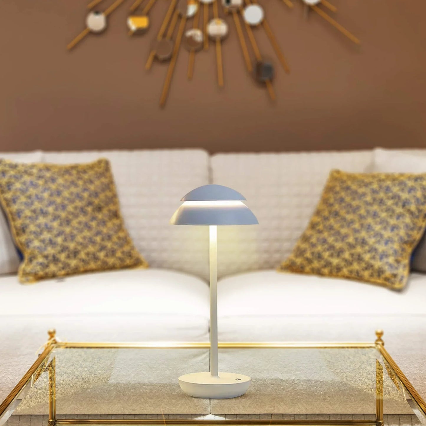 Averra Tischlampe | Kabellose LED Lampe aus Aluminium mit Touch Funktion