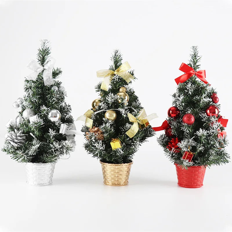 Winterglanz Mini Tanne | Handgemachter LED Weihnachtsbaum mit Deko