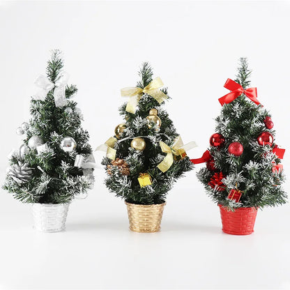 Winterglanz Mini Tanne | Handgemachter LED Weihnachtsbaum mit Deko