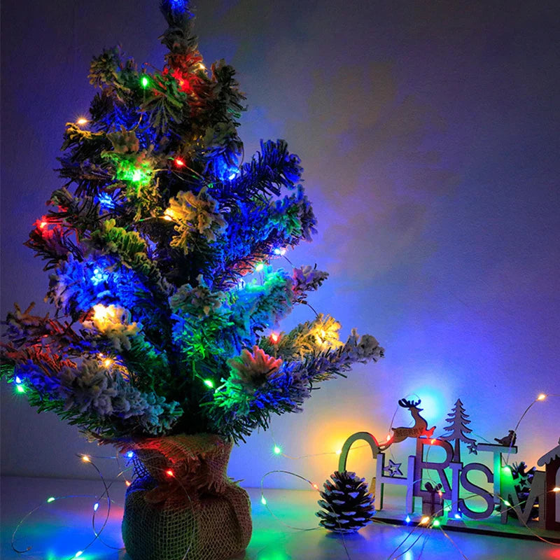 Winterglanz Mini Tanne | Handgemachter LED Weihnachtsbaum mit Deko