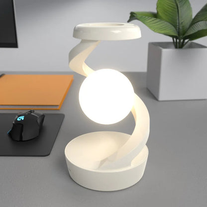 HaloSpira Tischlampe | LED Spiral Lampe mit Touch & Wireless Ladepad