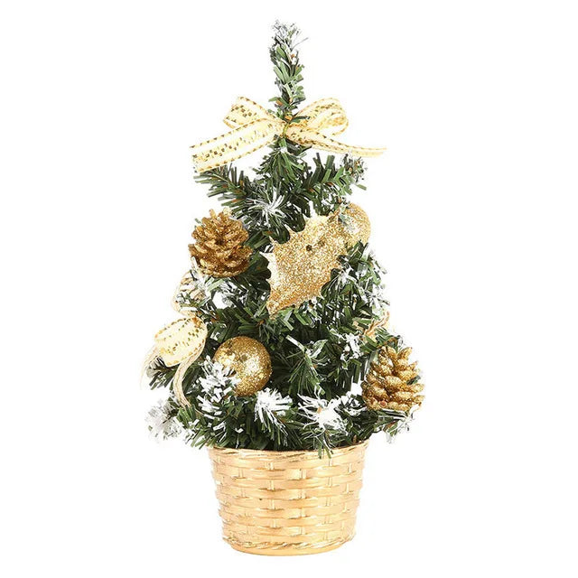 Winterglanz Mini Tanne | Handgemachter LED Weihnachtsbaum mit Deko