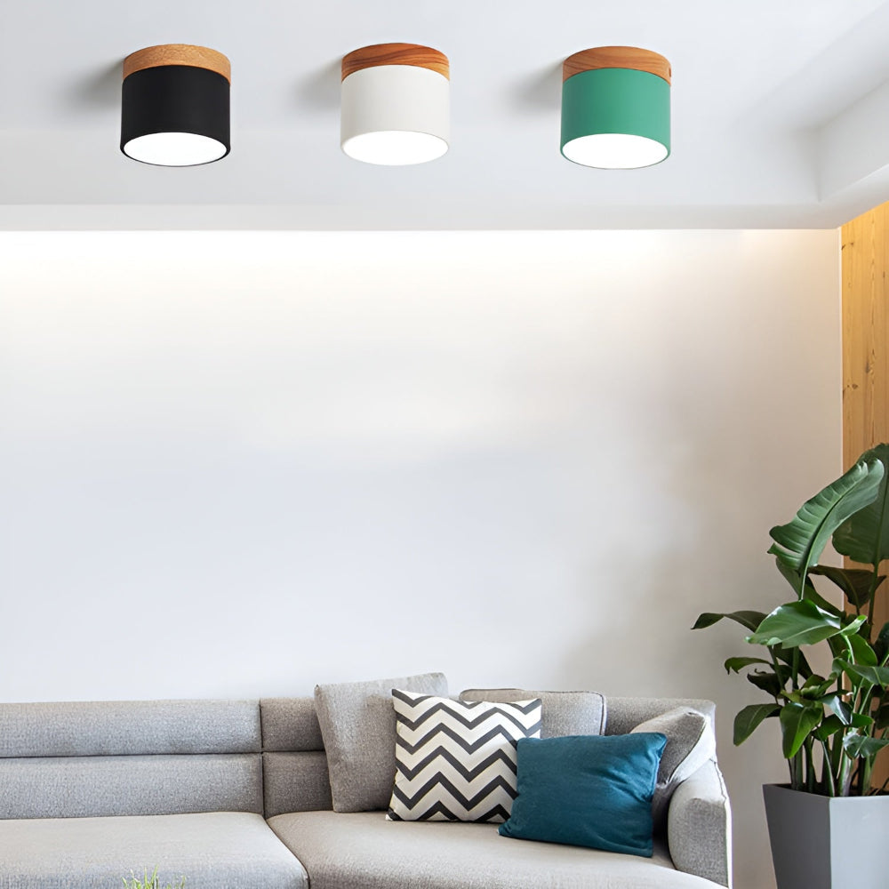 Plafonnier Elyraze | LED Intégrée | Fer, Bois Massif & PVC Scandinave