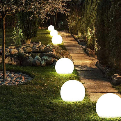 LunaSphere Gartenleuchte | LED Kugel Licht mit Farbwechsel & Fernbedienung